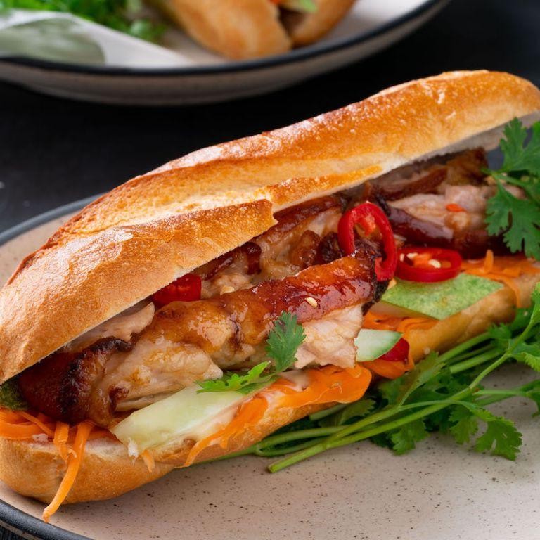 Skinless Pork Belly Banh Mi Sandwich