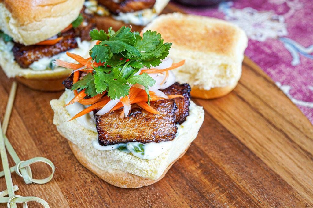 Skinless Pork Belly Sliders with Pickled Vegetables