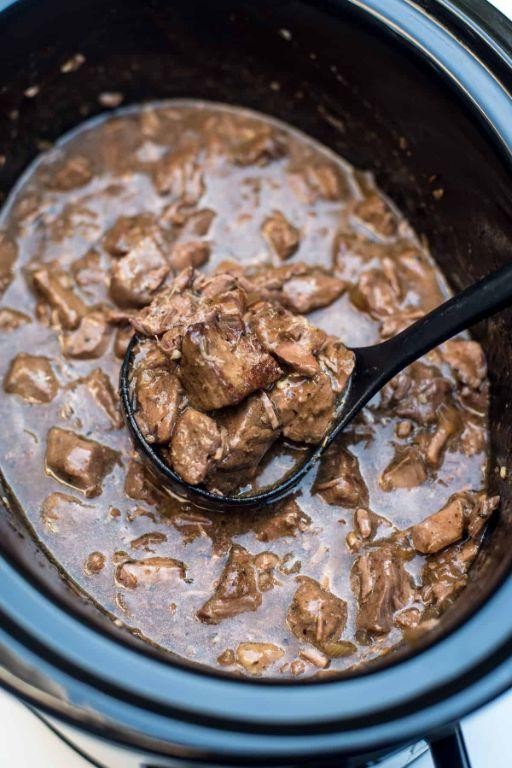 Slow Cooker Beef Tips with Worcestershire Sauce