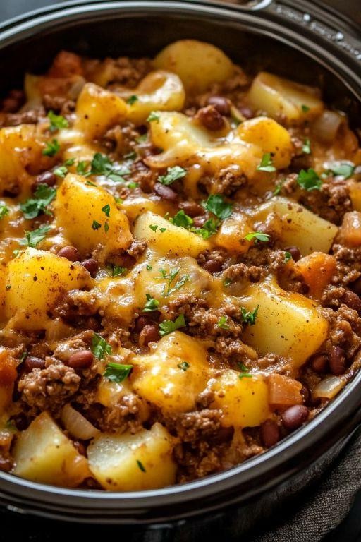 Slow Cooker Beef and Potato Casserole