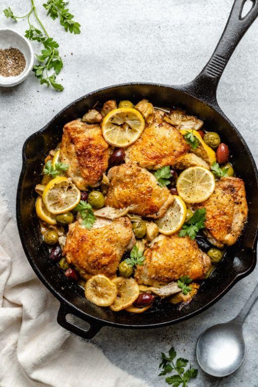 Slow Cooker Greek Chicken with Olives and Artichokes