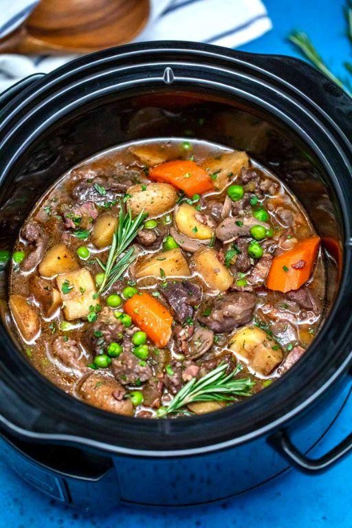 Slow Cooker Lamb Stew with Red Wine