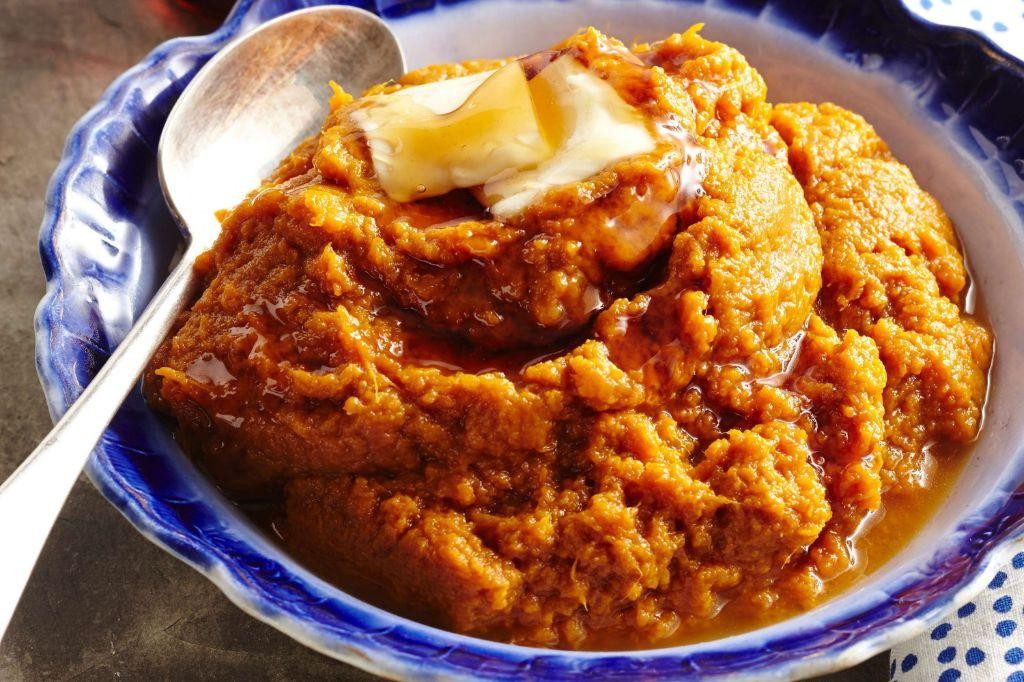 Slow Cooker Mashed Sweet Potatoes with Brown Sugar
