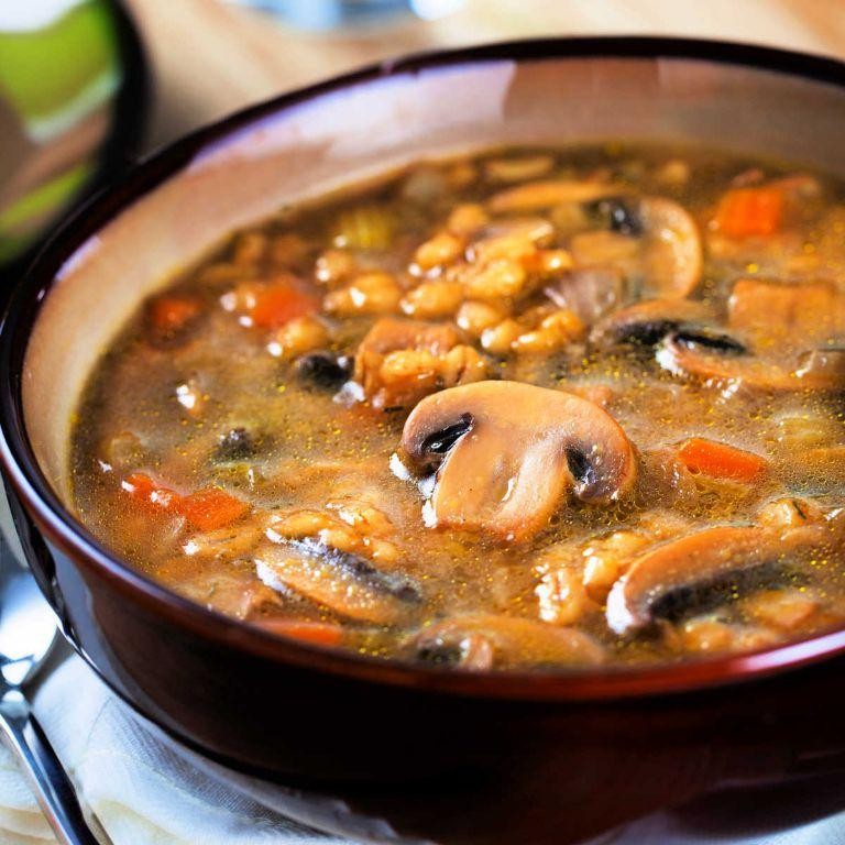Slow Cooker Mushroom and Barley Soup