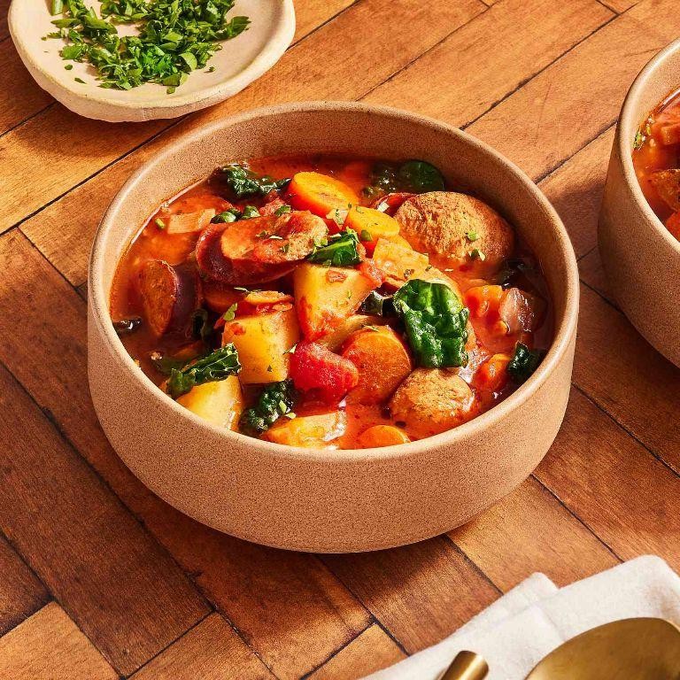 Slow Cooker Sausage and Kale Stew