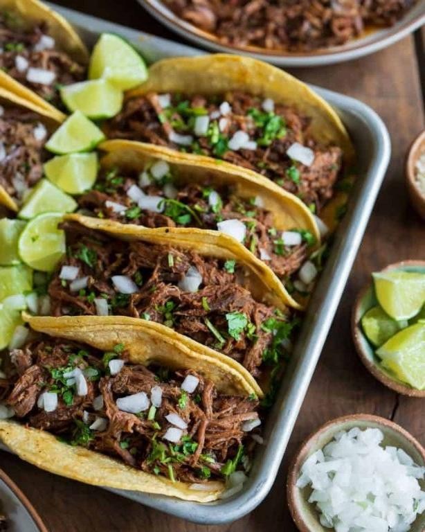 Slow Cooker Shredded Beef Tacos with Greek Yogurt