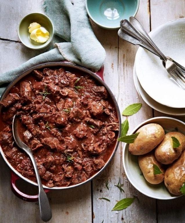 Slow-Cooked Beef Stew with Dried Porcini Mushrooms