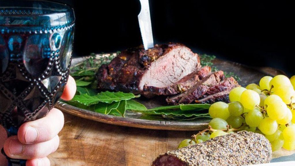 Slow-Cooked Bison Roast with Garlic and Herbs