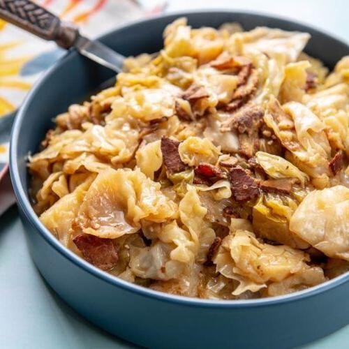 Slow-Cooked Cabbage with Bacon