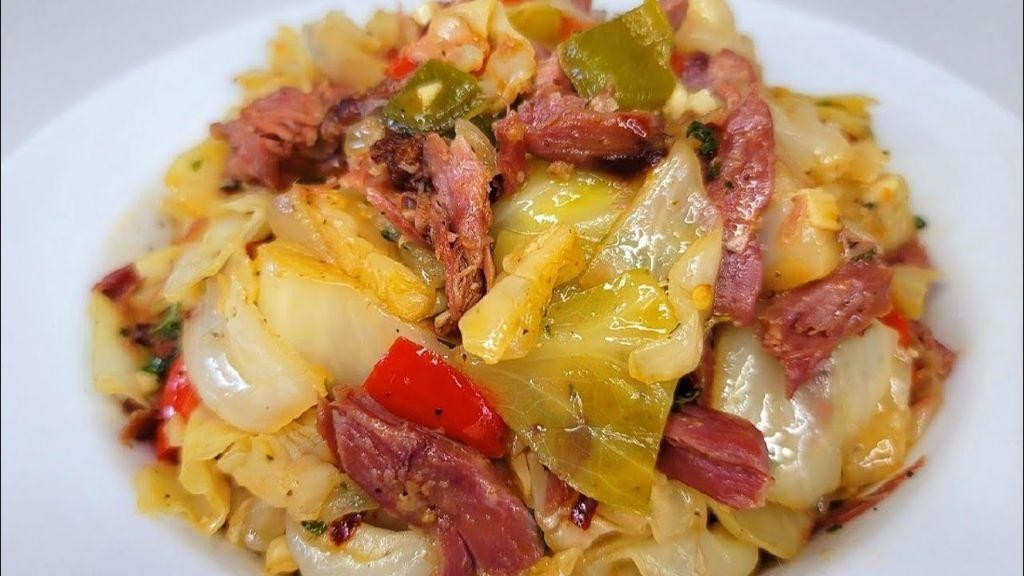 Slow-Cooked Jamaican Cabbage with Smoked Turkey
