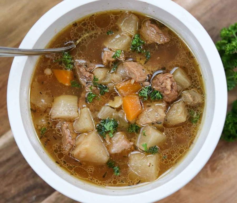Slow-Cooked Moose Stew with Root Vegetables