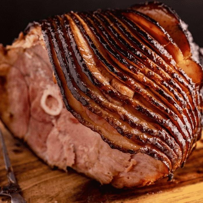 Smoked Ham with Peach Bourbon Glaze