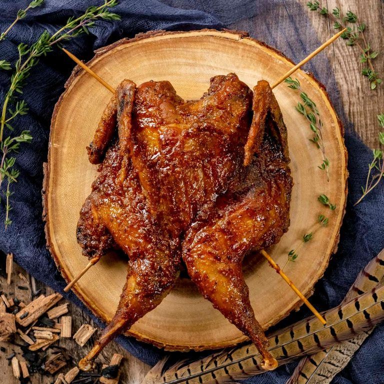Smoked Partridge with Whiskey Glaze