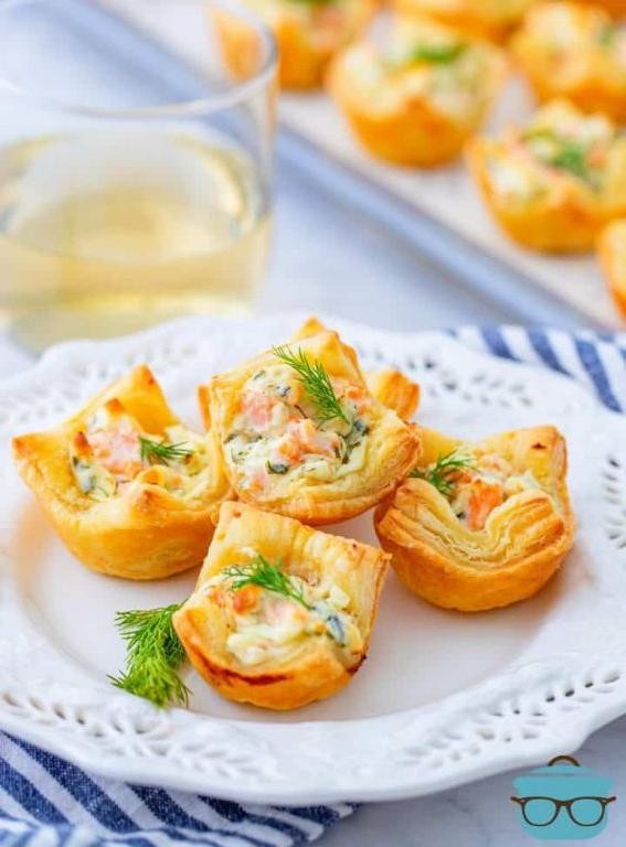 Smoked Salmon and Cream Cheese Puff Pastry Cups
