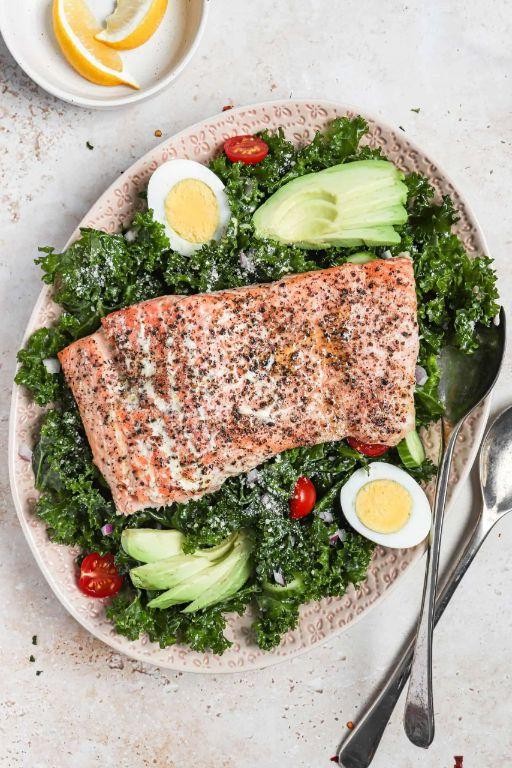 Smoked Salmon and Kale Salad with Lemon Vinaigrette