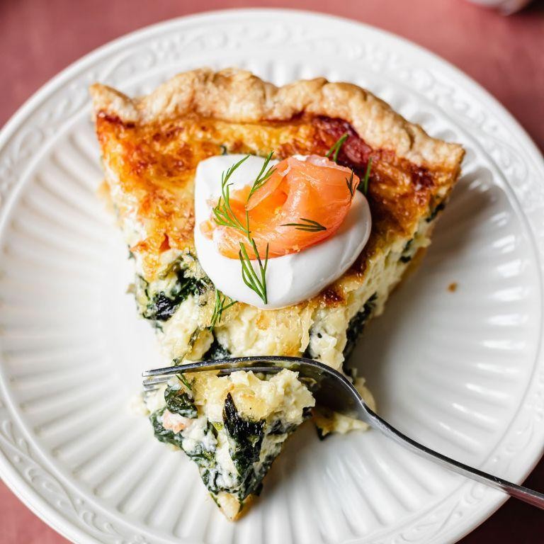 Smoked Salmon and Spinach Quiche