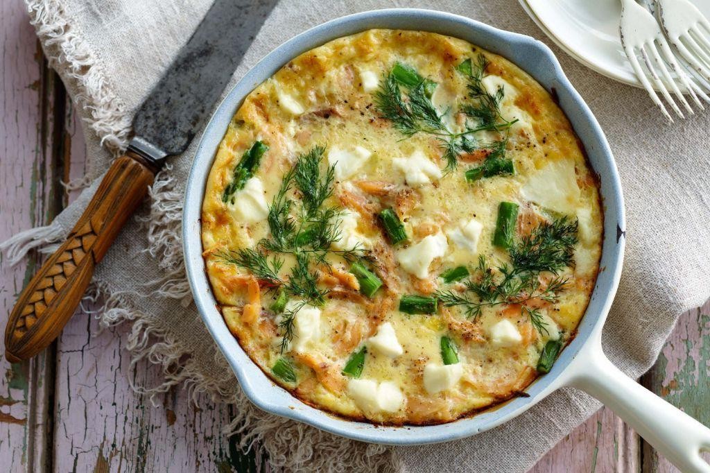 Smoked Trout and Leek Frittata