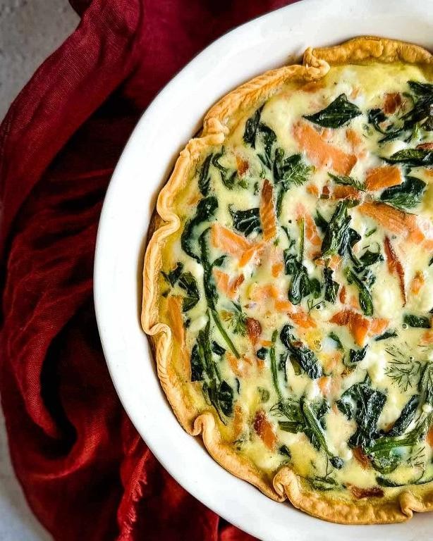 Smoked Trout and Spinach Quiche