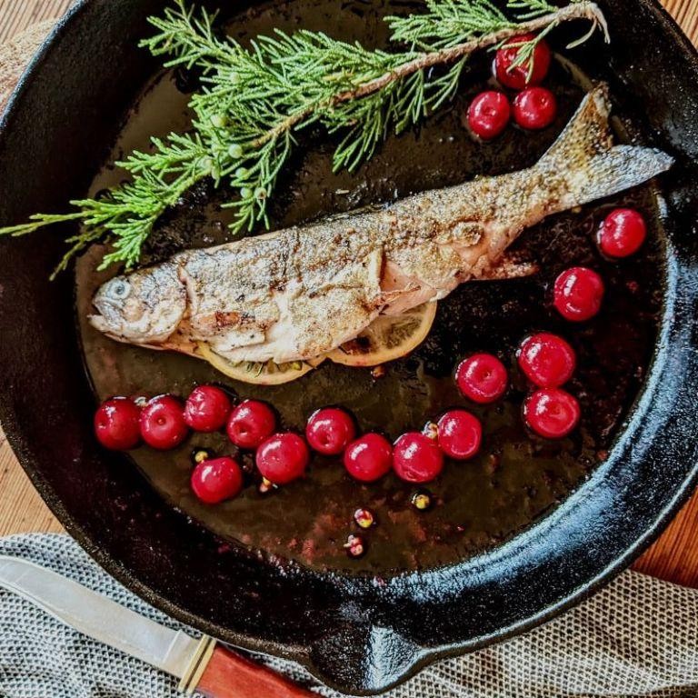 Smoked Trout with Juniper Berry Butter