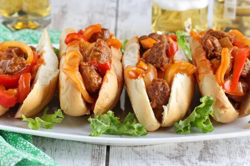 Smoky BBQ Sausage and Peppers Sandwiches