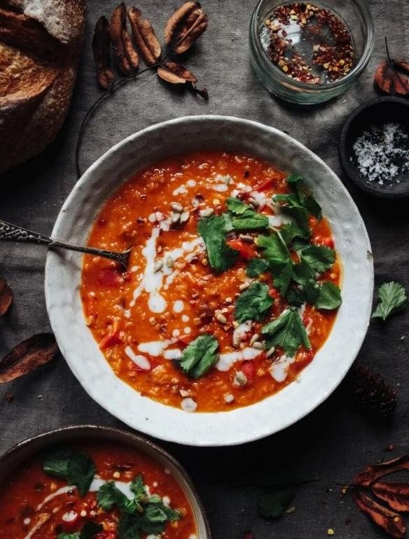 Smoky Roasted Pepper and Lentil Stew