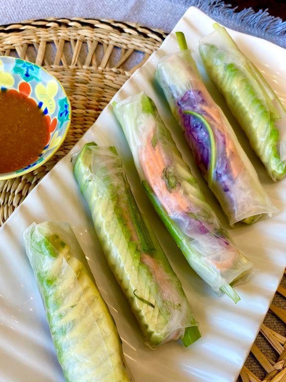 Sorrel and Avocado Spring Rolls