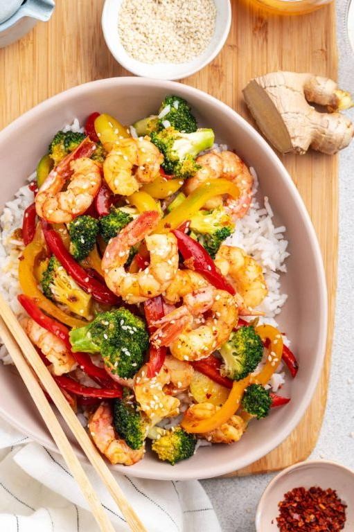 Sorrel and Shrimp Stir-Fry