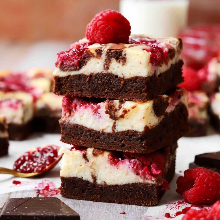 Sour Cream Raspberry Swirl Brownies