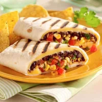 Southwest Black Bean and Corn Wrap