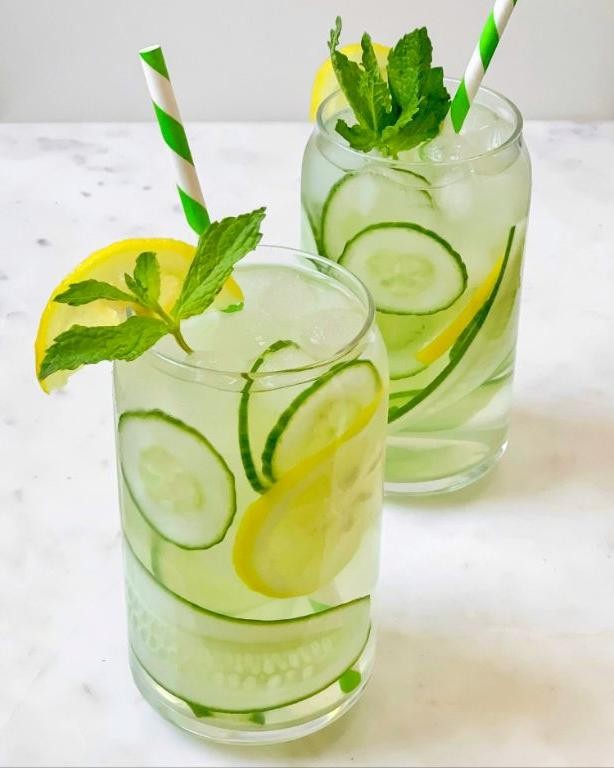 Spearmint and Cucumber Infused Water