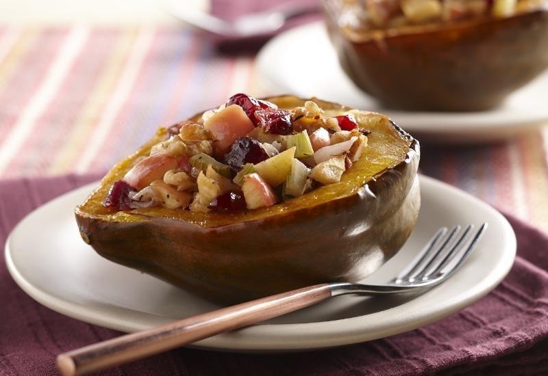 Spiced Apple and Cranberry Stuffed Squash