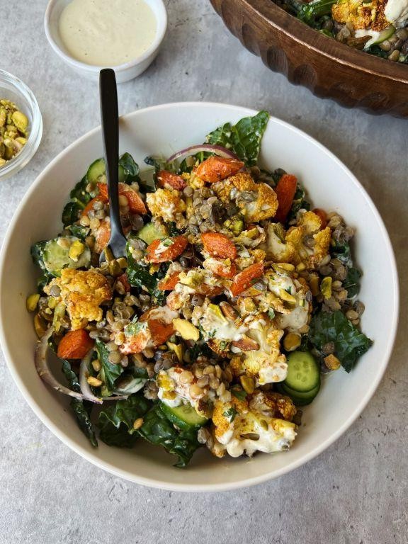 Spiced Cauliflower and Lentil Salad