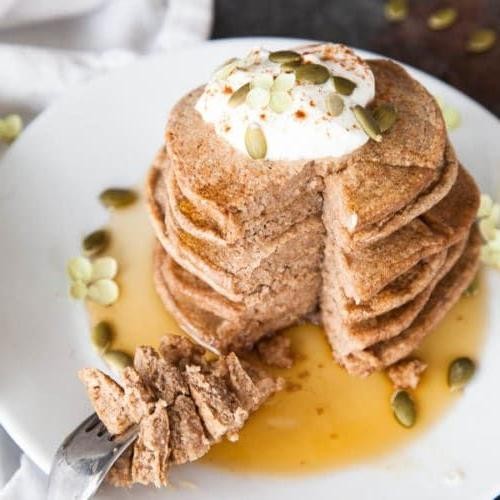 Spiced Chai Oat Flour Pancakes