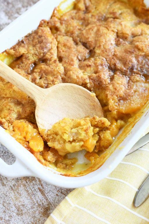 Spiced Peach Dump Cake with Nutmeg