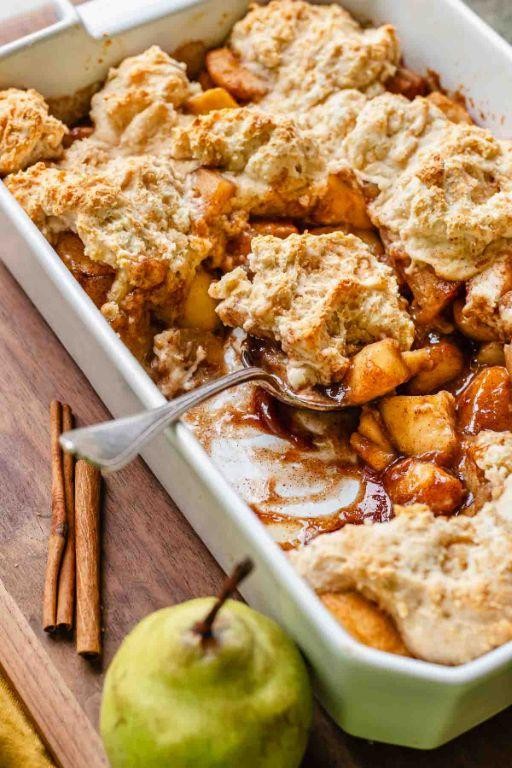 Spiced Pear Cobbler with Walnut Streusel