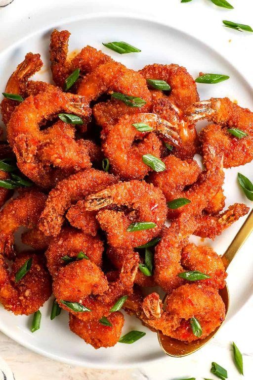 Spicy Bread Crumb-Coated Fried Shrimp