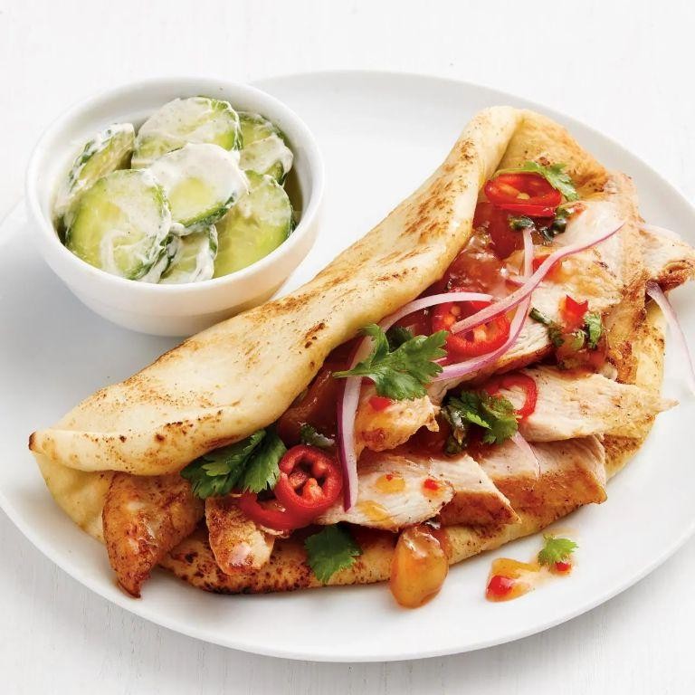 Spicy Chicken Naan Wrap