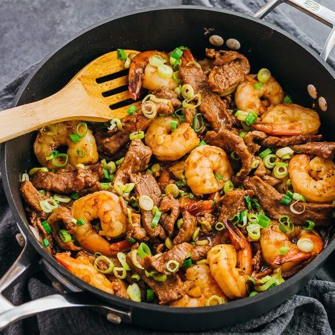 Spicy Ground Beef and Shrimp Stir-Fry