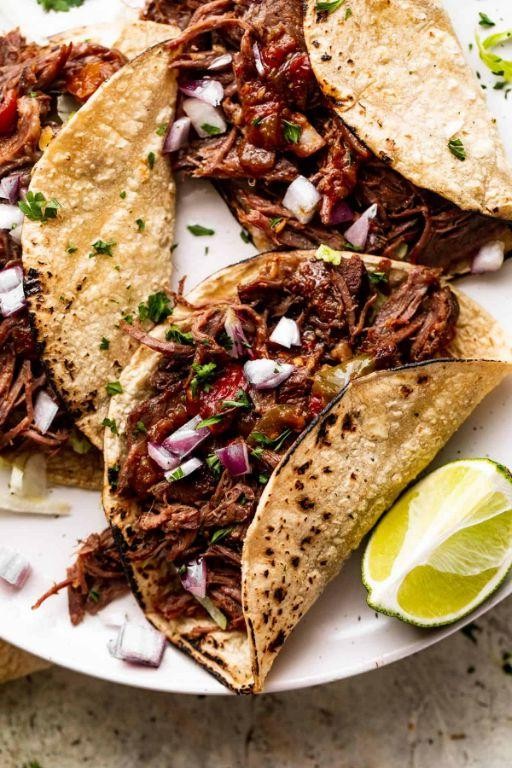 Spicy Machaca Beef Tacos
