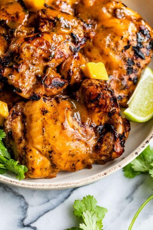Spicy Mango BBQ Chicken Thighs