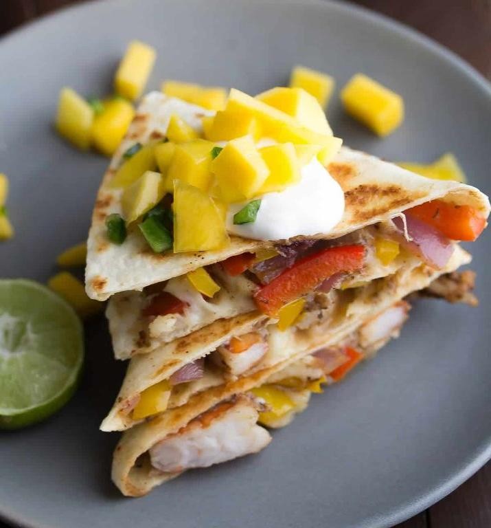 Spicy Mango Shrimp Quesadilla