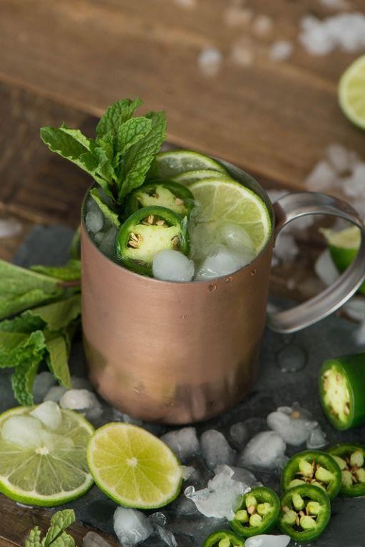 Spicy Mezcal Mule with Ginger Beer and Lime