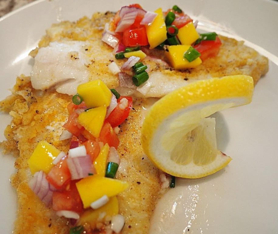 Spicy Pan-Fried Catfish with Mango Salsa