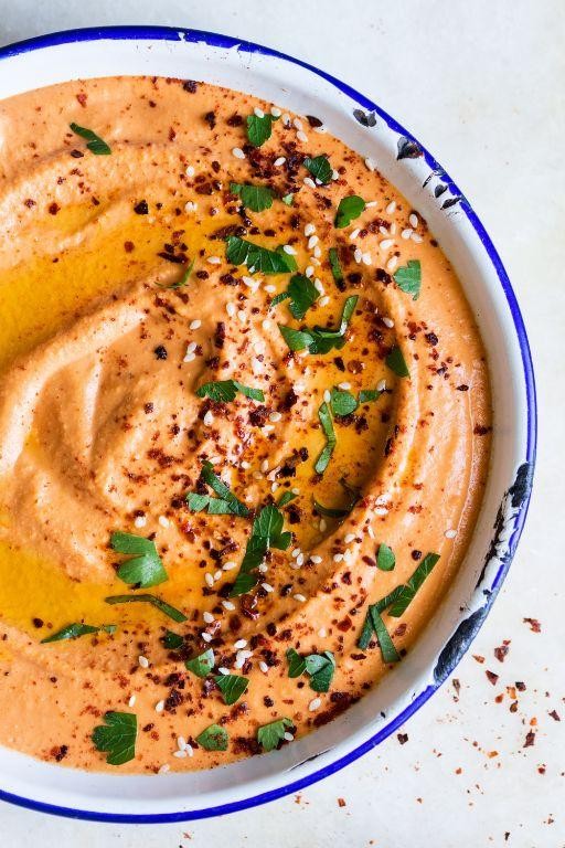 Spicy Roasted Red Pepper Hummus