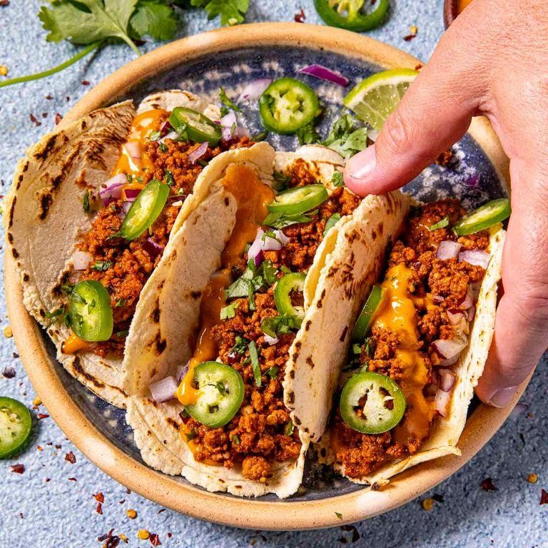 Spicy Sausage and Peppers Tacos