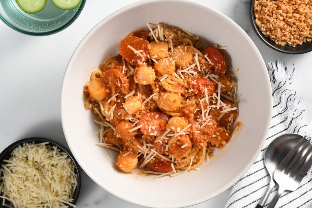 Spicy Scallop Arrabbiata Pasta