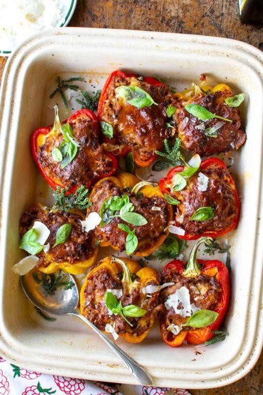 Spicy Smoked Sausage Stuffed Peppers