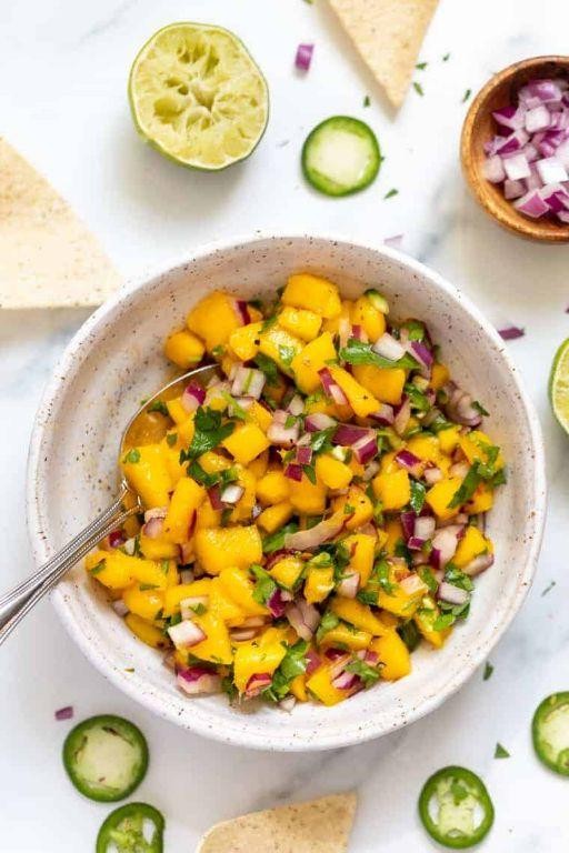 Spicy Sorrel and Mango Salsa