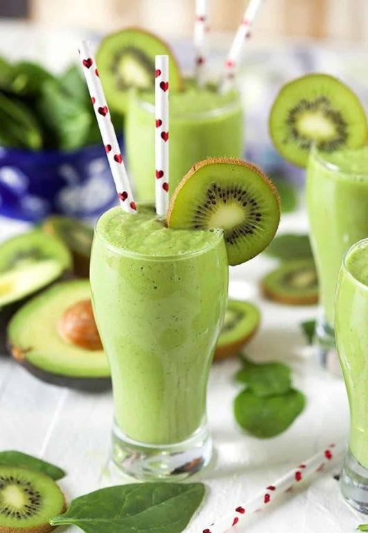Spinach Kiwi Fiber-Rich Juice