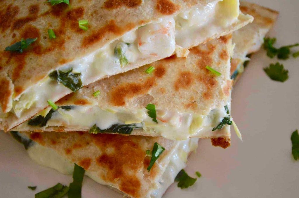 Spinach and Artichoke Shrimp Quesadilla